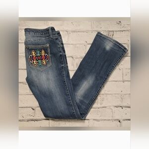 Rock 47 by Wrangler Ultra Low Rise Bootcut Beaded Jeans 32×34